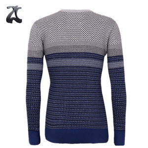 Hombre cuello redondo acrílico algodón <span class=keywords><strong>jersey</strong></span> <span class=keywords><strong>jacquard</strong></span> suéter de <span class=keywords><strong>punto</strong></span> con manga larga - Product Image 2