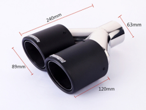 Silencieux d'échappement à double embout en fibre de carbone de haute qualité une entrée KRAPOVIC 2.5 "sortie 3.5" - Product Image 2