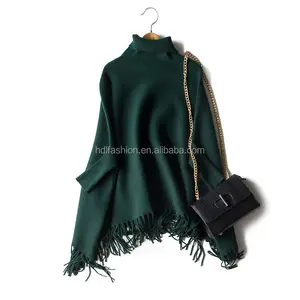 Poncho lavorato a maglia invernale da donna con scialle in pashmina di cashmere di lana di lusso personalizzato per sciarpa accessori donna