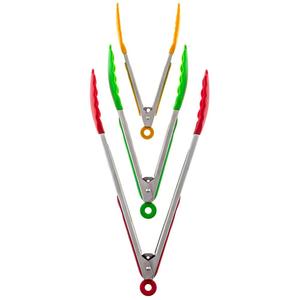 Premium isıya dayanıklı mutfak eşyaları paslanmaz çelik silikon gıda maşa, barbekü Tong,9 "& 12" silikon mutfak maşası - Product Image 3