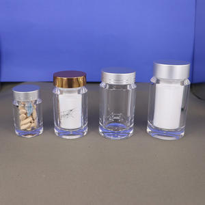 60ml toptan lüks plastik PS safran konteyner ilaç hap kapsül ambalaj şişeleri ile altın baskılı kapaklar - Product Image 1