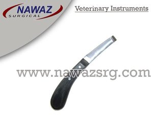 Couteau à sabots manuel en acier inoxydable avec manche en bois, droit/gauche, à double tranchant, instrument vétérinaire, certifié CE, garantie 3 ans - Product Image 2