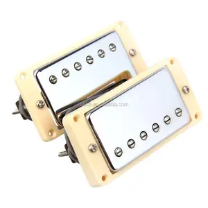 1 set humbucker pickups voor gitaar lp crème ivoor, chroom, lp001cr-iv