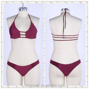 Maillots <span class=keywords><strong>de</strong></span> <span class=keywords><strong>bain</strong></span> sexy <span class=keywords><strong>pour</strong></span> jeunes filles, bikinis tendance <span class=keywords><strong>pour</strong></span> adolescentes, bretelles halter à l'arrière, rembourrés - Product Image 4