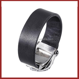 Encargo negrita ancha pulsera de cuero hombres con Skull Belt Buckle - Product Image 2