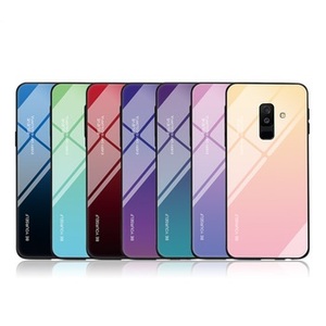 Sfumatura di Colore design In Vetro Temperato Cellulare Caso Della Copertura Posteriore Per <span class=keywords><strong>Samsung</strong></span> Per La Nota della Galassia 8 9 S8 S9 S10 5G A6 A7 A8 <span class=keywords><strong>J4</strong></span> J6 J8 Più