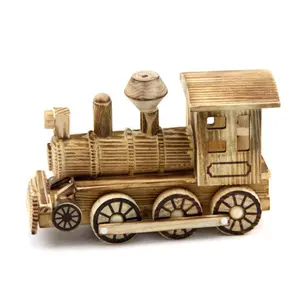 Wooden Steam train 3D simulation model DIY three-dimensional puzzle children assemble puzzle toys