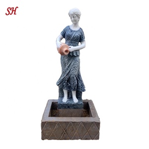 फैक्टरी अनुकूलित प्राकृतिक संगमरमर पानी के फव्वारे के साथ महिला प्रतिमा - Product Image 4