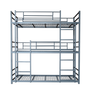 <span class=keywords><strong>Letto</strong></span> a Castello <span class=keywords><strong>Triplo</strong></span> JZD in Ferro Battuto Resistente King Size con Armadietto per Scuola - Product Image 1