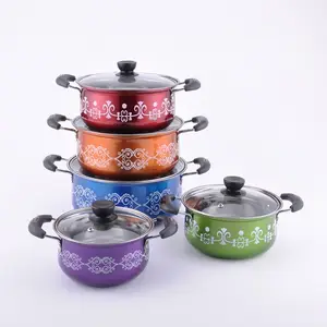 Juego de <span class=keywords><strong>ollas</strong></span> de cocina de colores de acero inoxidable, 10 unidades, superventas - Product Image 1
