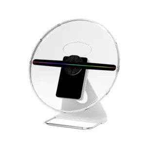Rechargeable Desk Top 3D Hologram Led Fan Small Size With High Capacity Battery