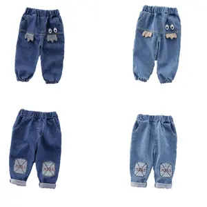 2019 venta al por mayor nuevo estilo niños Bebé Pantalones de Niños de algodón caliente jogger primavera otoño pantalones vaqueros para niños