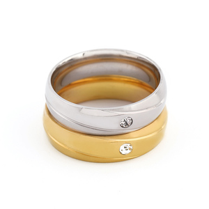 2022 Latest Gold <strong>Silver</strong> Color <strong>Men's</strong> Women'<strong>s</strong> Diamond Stainless Steel Couple Finger <strong>Ring</strong> - Product Image 4