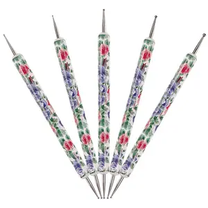 AliExpress Hot Products 5Pcs/set Double-ended Manicure Tool 2-Ways Flower Pattern Nail Art Dotting Pen