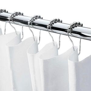 Weilz848 — rouleau de rideau de douche, avec 5 <span class=keywords><strong>crochets</strong></span>, accessoires <span class=keywords><strong>pour</strong></span> <span class=keywords><strong>rideaux</strong></span>, boule de Nickel poli en Satin et sequin, 12 pièces/ensemble - Product Image 6