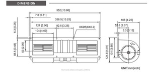 เครื่องเป่าลม DCB352108 DC แบบแรงเหวี่ยงพร้อมใบมีดพลาสติก12/24V สำหรับเครื่องปรับอากาศแบบเทอร์โมกิ้ง - Product Image 4
