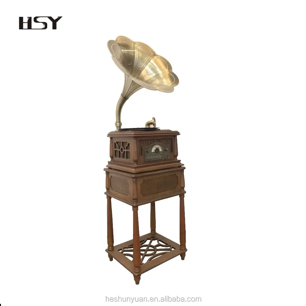 Hohe Qualität Klassischen Holz Radio Gramophone Luxus Retro Vinyl Plattenspieler Plattenspieler Antikes Grammophon