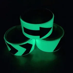 1" x 10m glow in the dark roll warning light tape colorful 2'' width photoluminescent self-adhesive vinyl