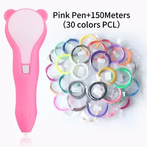 Penna 3D Wireless Ricaricabile USB, Penna Magica per Modelli 3D + Filamento PCL Gratuito + Stencil, Strumento Creativo per Disegno/Penna Stampante 3D, Regalo per Bambini - Product Image 1