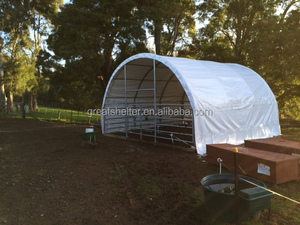 <span class=keywords><strong>Abri</strong></span> portable pour animaux d'extérieur pour chèvres, <span class=keywords><strong>bois</strong></span> traité sous pression naturel avec cadre métallique - Product Image 4