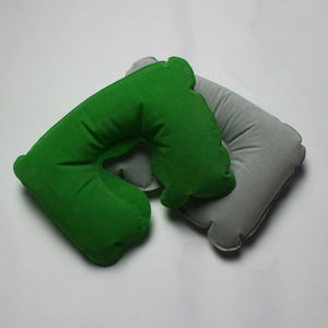Neck pillow, en forma de u almohada hinchable, custom pvc + pvc flocado inflable travel pillow - Product Image 2