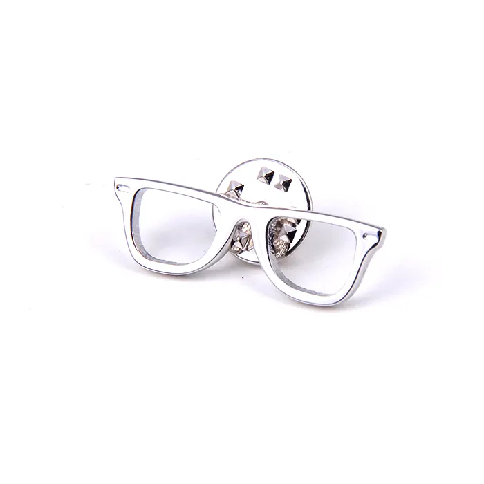 Desain Baru Pin Kerah Kacamata Lucu Perak