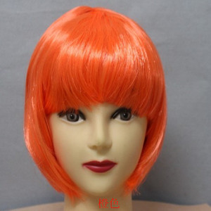 Perruques courtes rouge bob perruques de fête de <span class=keywords><strong>carnaval</strong></span> perruques éventail bon marché - Product Image 2