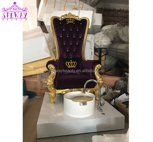 Chaise de massage des pieds spa pédicure avec lavabo blanc pour trône princesse manucure moderne et professionnelle de luxe violet - Product Image 5