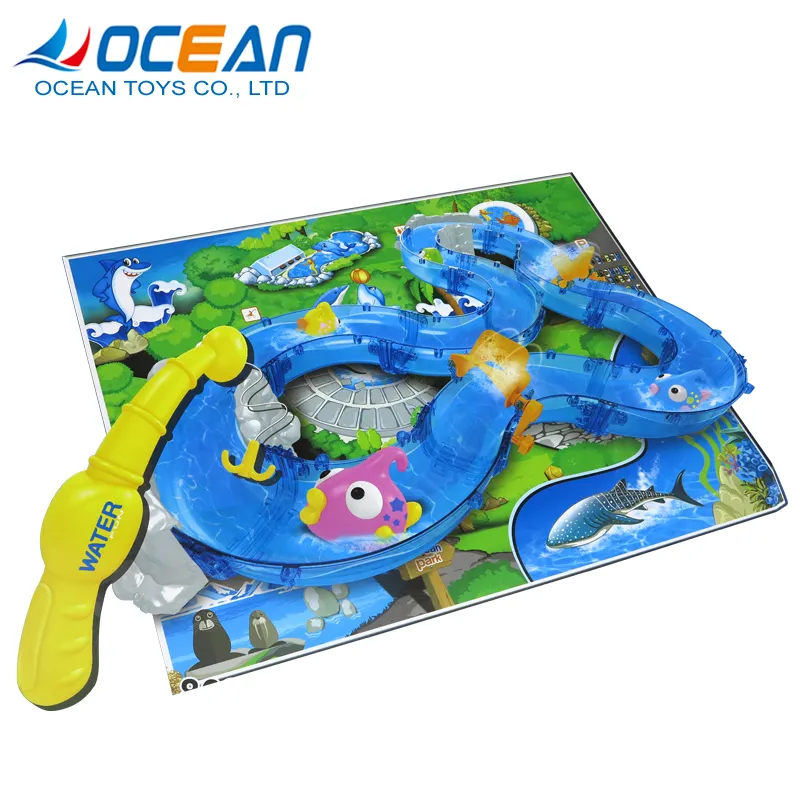 Trẻ em lắp ráp dễ dàng plastic fish trượt đường sắt đồ chơi siêu mùa hè trò chơi <span class=keywords><strong>nước</strong></span> cho hạnh phúc lời chúc sinh nhật