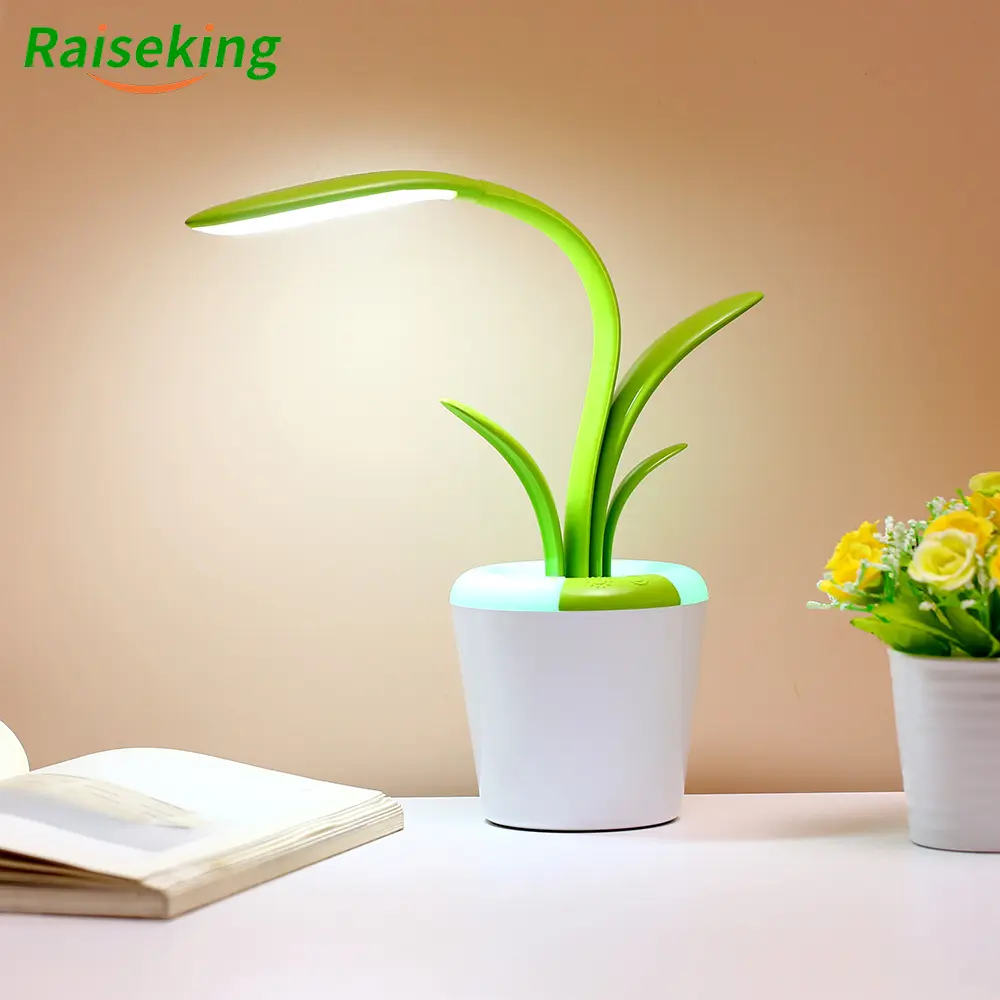Clivia en forme LED source de lumière lampe de bureau décorative lampe de table créative avec la couleur de RVB et luminosité réglable