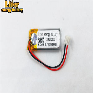 Stecker <span class=keywords><strong>2</strong></span>,0-<span class=keywords><strong>2</strong></span> P 802035 800 mah 3,7 v Wiederaufladbare lipo batterie solar li ionen polymer lithium-batterie mit PCM - Product Image 3