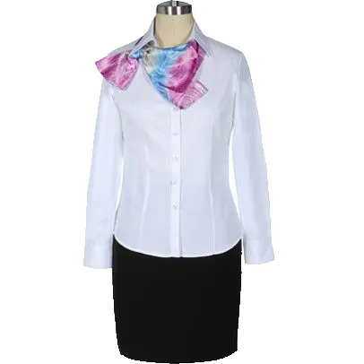 Work Wear Uniform Ladies Latest Office Business Uniform Design Cropped Shirts For Women