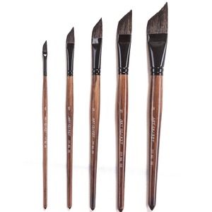 Pintura acuarela cepillos pelo ardilla pintura cepillo conjunto lavado/RP ángulo forma latón puntera para buena calidad cepillo - Product Image 1