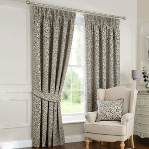 <strong>Funky</strong> Grey Lined Pencil Pleat <strong>Curtains</strong> - Product Image 1