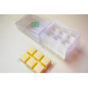 Venta al por mayor de concha de almeja derretir cera de embalaje cubo claro en forma de aroma tartas de plástico de la cubierta - Product Image 4