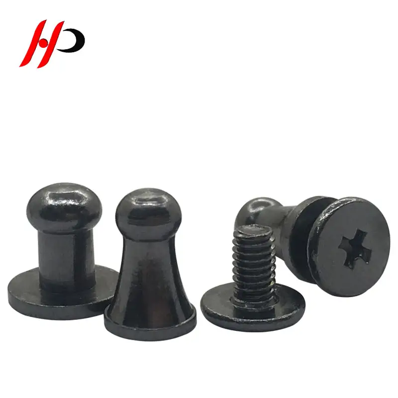 Aangepaste Grootte Gunmetal 8x5x8mm Sam Browne Kraag Screwback Messing Schroef Knop Studs Voor Leer