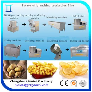 30-50kg/h semi automatic potato chip machine, small scale industrial potato chips making machine