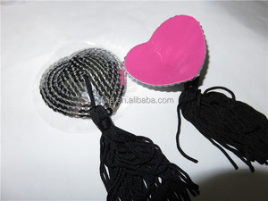 Sexy Heart-shaped <strong>Nipple</strong> Cover NC003Z Self Adhesive Lingerie Sequin <strong>Tassel</strong> <strong>Nipple</strong> Cover Breast Pasties with Middle <strong>Tassel</strong> - Product Image 6