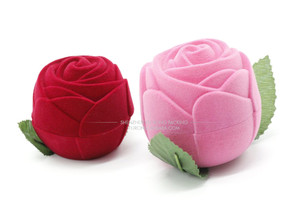 Di alta Qualità Rosa Rossa Velluto Anello Box, Scatola di Gioielli <span class=keywords><strong>Vintage</strong></span>
