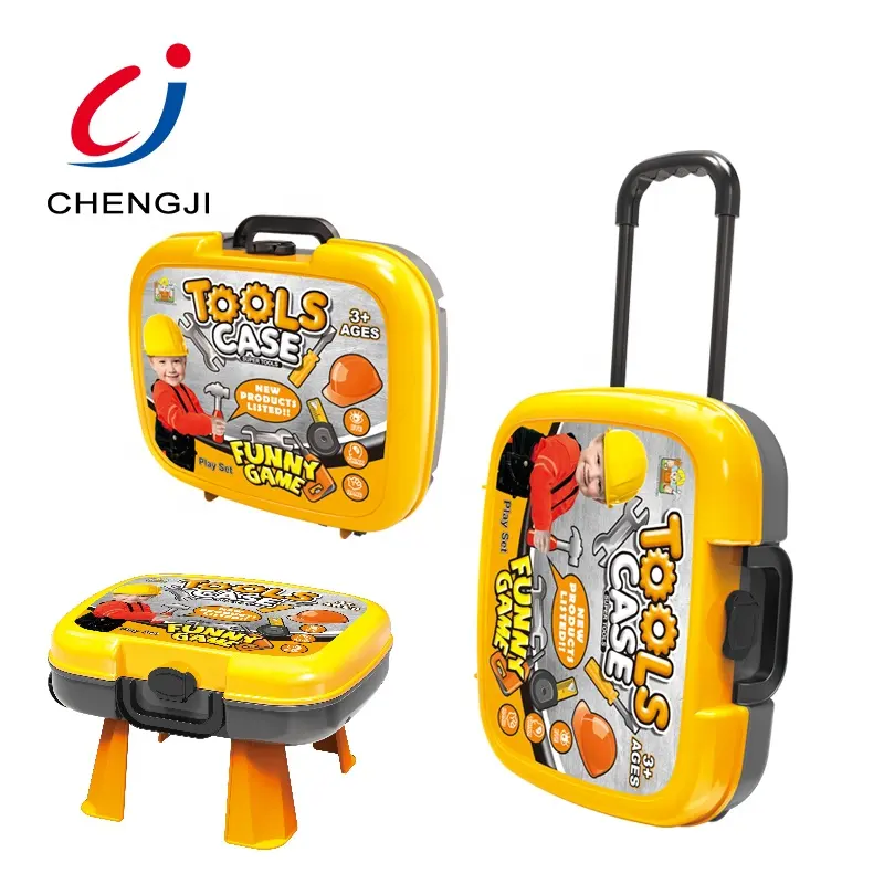 Power workshop cool suitcase kids indoor play game plastic mini toy tools