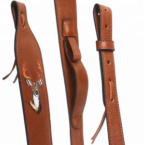 Tourbon Full Lederen Gun Slinger Met Borduurwerk Patch Gemakkelijk Te Dragen Holster Gemaakt Van Echt Leer Voor Jachtaccessoires - Product Image 4