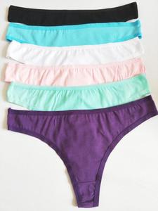 Taglie forti <span class=keywords><strong>6</strong></span> mutandine di cotone 95% di colore per le donne T- Back perizoma biancheria intima per gli Stati Uniti - Product Image 2