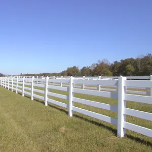 Koyun çit Fentech üretim en kaliteli Pvc/vinil/plastik 4 raylı vinil çit, trellis & Gates çevre bakire PVC