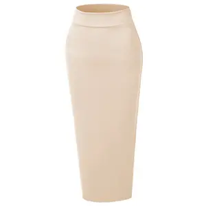 Muslim Fashion Cotton Knitted Brushed Thicken Pack Hips Islamic Women Pencil Skirt Elegant Long Bandage Clothing Ankle-Length