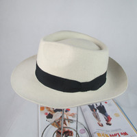 Chapeau Fedora en laine blanc Michael Jackson MJ, chapeau de costume pour fête ou style de personnage en plein air