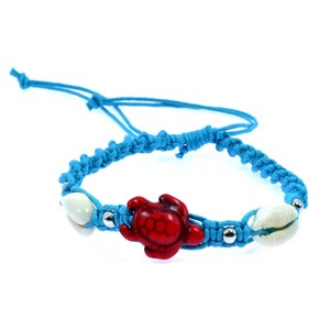 Braccialetto DK HAWAIIAN per Bambini in Stile Spiaggia <span class=keywords><strong>con</strong></span> Ciondolo <span class=keywords><strong>Tartaruga</strong></span> e Conchiglia Cowry, in Lega e Corda Cerata Turchese, Misura Regolabile - Product Image 6