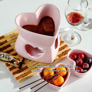 Ensemble de <span class=keywords><strong>fondue</strong></span> en céramique en forme de cœur, petit pot à <span class=keywords><strong>fondue</strong></span> pour la cuisine, pour en-cas, fromage, chocolat, prix d'usine, personnalisable et coloré - Product Image 4