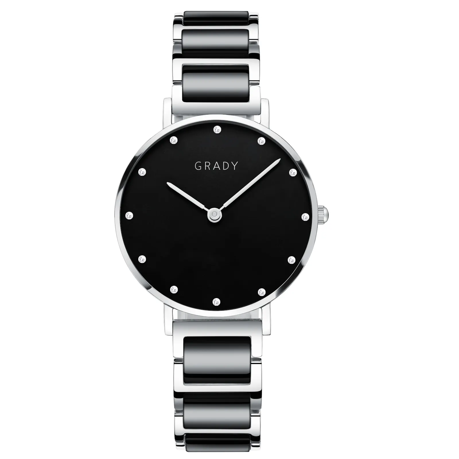 Fashion Luxury Brand Quartz Ladies relógios Branco Cerâmica Pulseira Clássica À Prova De Água Safira Mulheres Relógio De Pulso