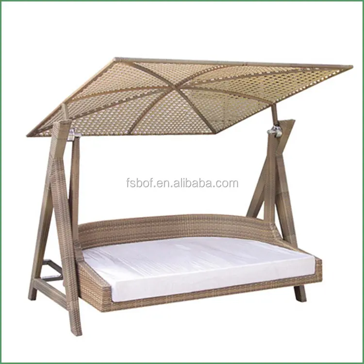 Double Kursi Taman Swing Seat Patio Furniture dengan Besi Tempa Dua Kursi Teras Ayunan HFG-031