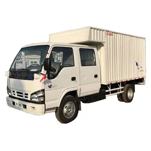 带睡床的双驾驶室japense品牌厢式货车货运卡车热卖欧元4 4*2 120hp卡车厢式货车